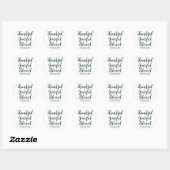Dankbaar Gezegend groen script vakantie Ronde Sticker (Vel)