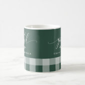 Dankbaar Gezegend Groen & Wit Geruit Koffiemok (Center)