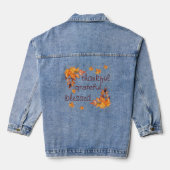 Dankbaar Gezegend Herfst Bladeren Denim Jacket (Achterkant)
