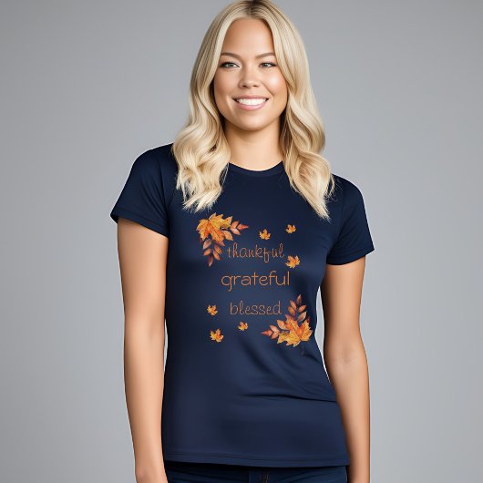 Dankbaar Gezegend Herfst Bladeren T-shirt
