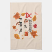 Dankbaar & Gezegend Herfst Ontwerp Theedoek (Verticaal)