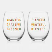 Dankbaar, gezegend – Herfst Wijnglas Zonder Voet (Achterkant)