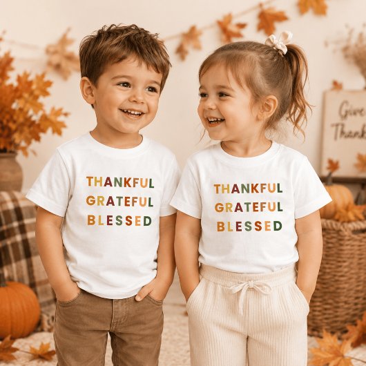 Dankbaar Gezegend – Herfstkleuren Kinder Shirts