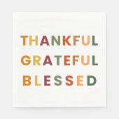 Dankbaar Gezegend – Herfstkleuren Papier Servet (Voorkant)