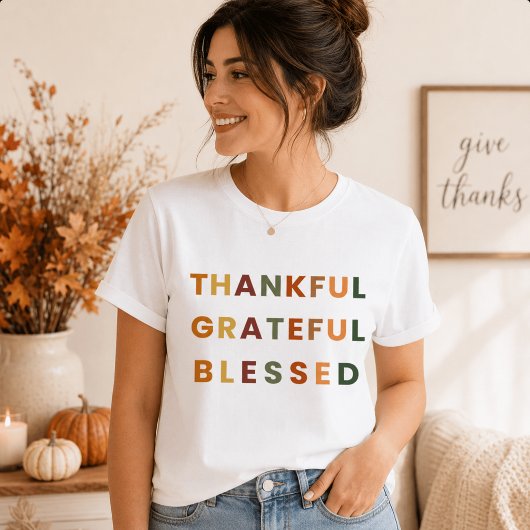 Dankbaar Gezegend – Herfstkleuren T-shirt