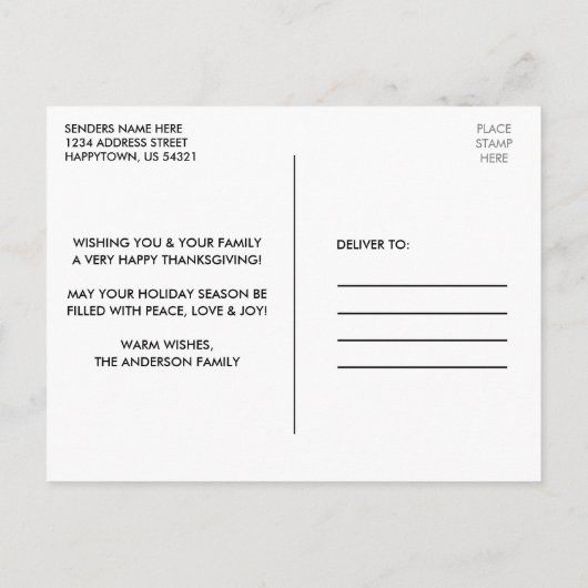 Dankbaar Gezegend Hout Thanksgiving Vrachtwagen  Briefkaart (Achterkant)