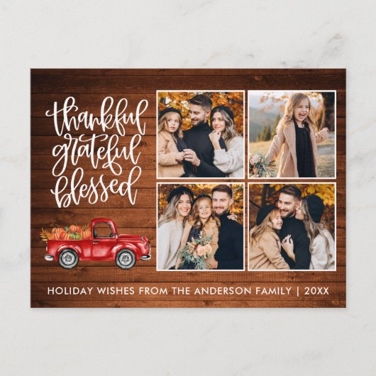 Dankbaar Gezegend Hout Thanksgiving Vrachtwagen  Briefkaart (Voorkant)