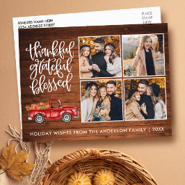 Dankbaar Gezegend Hout Thanksgiving Vrachtwagen  Briefkaart