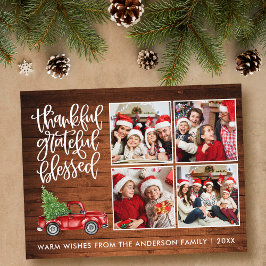 Dankbaar Gezegend Houten Truck 4 Foto Briefkaart