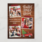 Dankbaar Gezegend Houten Vrachtwagen Geruite Tape Briefkaart (Voorkant)