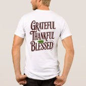 Dankbaar Gezegend Inspirerend Bedankt Tri-Blend Shirt (Achterkant)