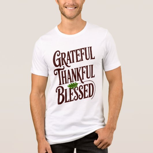 Dankbaar Gezegend Inspirerend Bedankt Tri-Blend Shirt (Voorkant)