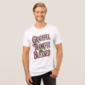 Dankbaar Gezegend Inspirerend Bedankt Tri-Blend Shirt (Voorkant volledig)