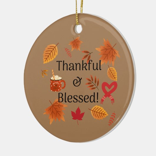 Dankbaar & gezegend! keramisch ornament (Links)