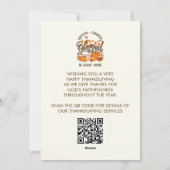 DANKBAAR GEZEGEND Kerk Dankdag QR Uitnodiging (Achterkant)