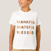 Dankbaar Gezegend – Kinderen Herfst T-Shirt (Voorkant)