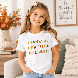 Dankbaar Gezegend – Kinderen Herfst T-Shirt