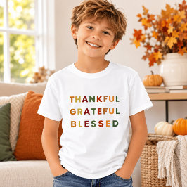 Dankbaar Gezegend – Kinderen Herfst T-Shirt
