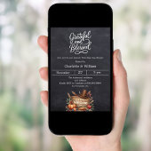 Dankbaar gezegend krijtbord Thanksgiving Diner Kaart