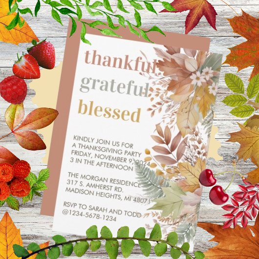 Dankbaar Gezegend Landelijk Thanksgiving Kaart