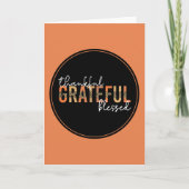 Dankbaar Gezegend Luipaard Print Typografie Kaart (Voorkant)