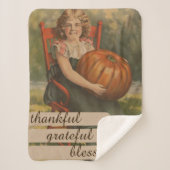 Dankbaar, gezegend | Meisje met pompoen Sherpa Deken (Voorkant)