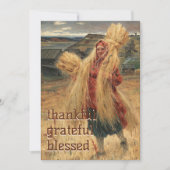 Dankbaar gezegend na de hooioogst feestdagenkaart (Voorkant)