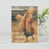 Dankbaar gezegend na de hooioogst feestdagenkaart (Staand voorkant)