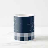 Dankbaar Gezegend Navy & Witte Plaid Koffiemok (Center)