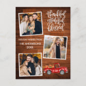 Dankbaar Gezegend Oplettend Truck Geruit Thanksgiv Briefkaart (Voorkant)