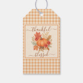 Dankbaar & Gezegend Pompoen | Herfst Dankdag Cadeaulabel (Voorkant)