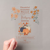 Dankbaar Gezegend Pompoen Thanksgiving Acryl Uitnodigingen (Insitu (Draagbaar))