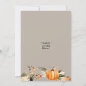 Dankbaar Gezegend Pompoen Thanksgiving Kaart (Achterkant)