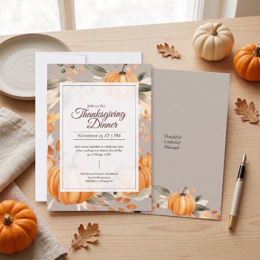 Dankbaar Gezegend Pompoen Thanksgiving Kaart