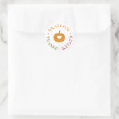 Dankbaar Gezegend Pompoen Thanksgiving Ronde Sticker (Tas)