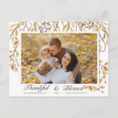 Dankbaar & Gezegend Prettig Thanksgiving Herfstloo Briefkaart (Voorkant)