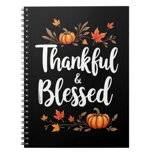 Dankbaar & Gezegend Rustiek Boerderij Krijtbord Notitieboek (Voorkant)