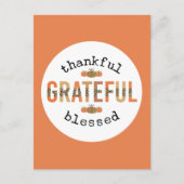 Dankbaar Gezegend Schattig Herfst Thanksgiving Briefkaart (Voorkant)