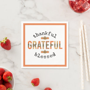 Dankbaar Gezegend Schattig Herfst Thanksgiving Servet