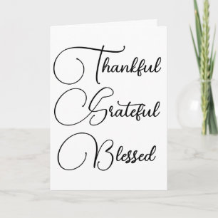 Dankbaar Gezegend script Thanksgiving Kaart