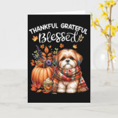 Dankbaar Gezegend Shih Tzu Hond Herfst Y'All  Kaart (Gele Bloem)