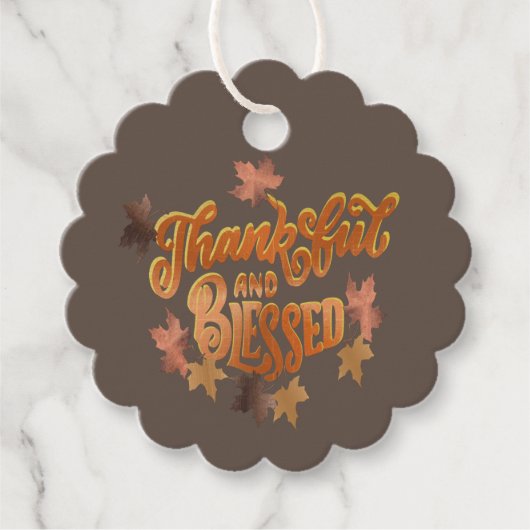 Dankbaar & Gezegend Thanksgiving Cadeautags Bedankjes Labels (Voorkant)