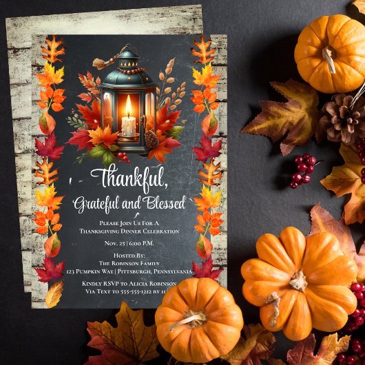 Dankbaar Gezegend Thanksgiving-diner Kaart