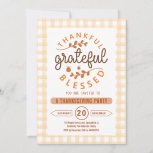 Dankbaar Gezegend Thanksgiving Feest Kaart