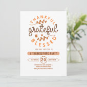 Dankbaar Gezegend Thanksgiving Feest Kaart (Staand voorkant)