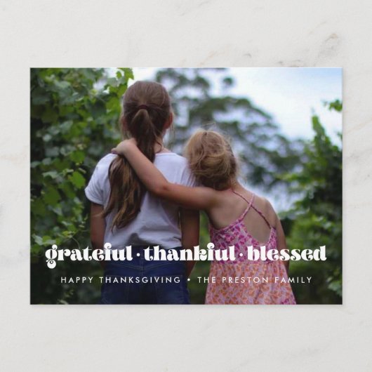 Dankbaar Gezegend Thanksgiving foto Briefkaart (Voorkant)