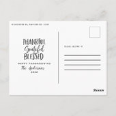 Dankbaar, gezegend thanksgiving foto briefkaart (Achterkant)