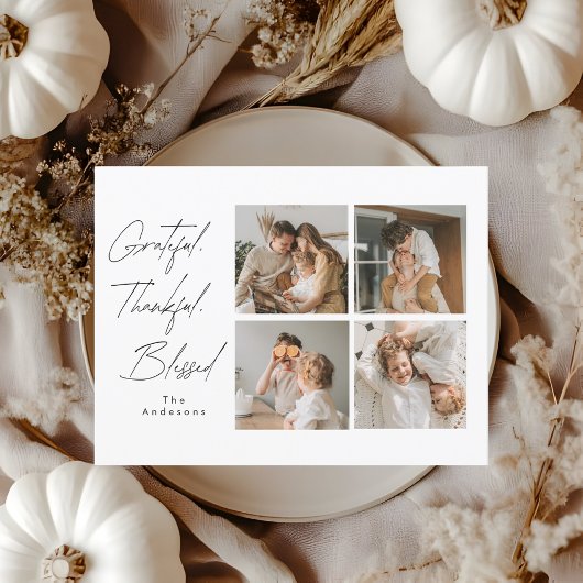 Dankbaar Gezegend Thanksgiving Foto's Briefkaart