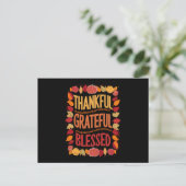 Dankbaar Gezegend Thanksgiving Herfst Feestdagenkaart (Staand voorkant)
