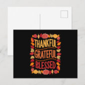 Dankbaar Gezegend Thanksgiving Herfst Feestdagenkaart (Voorkant / Achterkant)